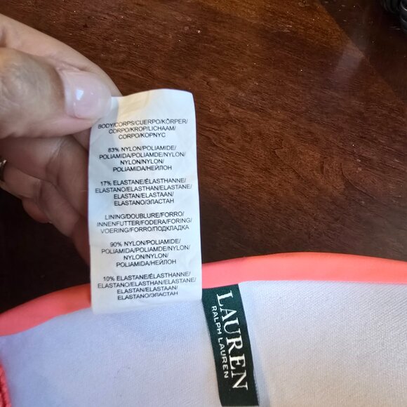 Lauren Ralph Lauren Women Bright Sz 4 Orange Bikini Triangle Swim Ladies Junior - Picture 16 of 16